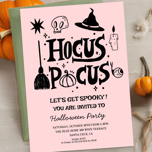 Grappig Hocus Pocus Witch Halloween Kostuumfeest Kaart
