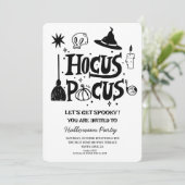 Grappig Hocus Pocus Witch Halloween Kostuumfeest Kaart (Staand voorkant)