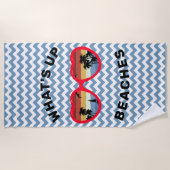 Grappig 'Hoe gaat het, Beaches' Retro Sunset Sungl Strandlaken (Voorkant)