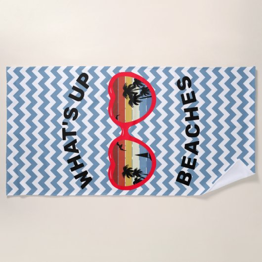 Grappig 'Hoe gaat het, Beaches' Retro Sunset Sungl Strandlaken (Voorkant)