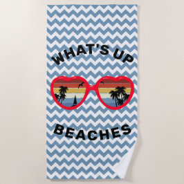 Grappig 'Hoe gaat het, Beaches' Retro Sunset Sungl Strandlaken