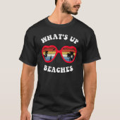 Grappig 'Hoe gaat het, Beaches' Retro Sunset Sungl T-shirt (Voorkant)
