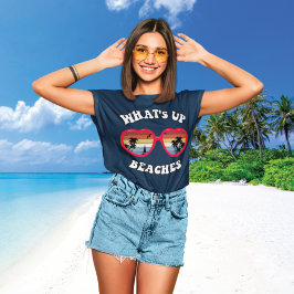Grappig 'Hoe gaat het, Beaches' Retro Sunset Sungl T-shirt