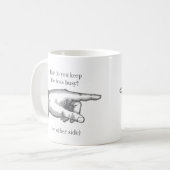 Grappig  "Hoe houd je iemand bezig?" Koffiemok (Voorkant links)