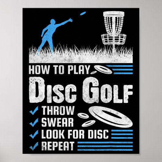 Grappig hoe je discgolf speelt poster (Voorkant)