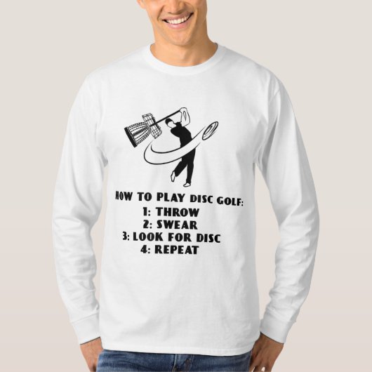 Grappig Hoe te spelen Disc Golf Instructies T-shirt (Voorkant)