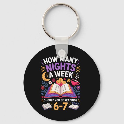 Grappig hoeveel avonden per week moet je lezen sleutelhanger (Voorkant)