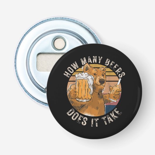 Grappig hoeveel biertjes het kost button flesopener (Voorkant)