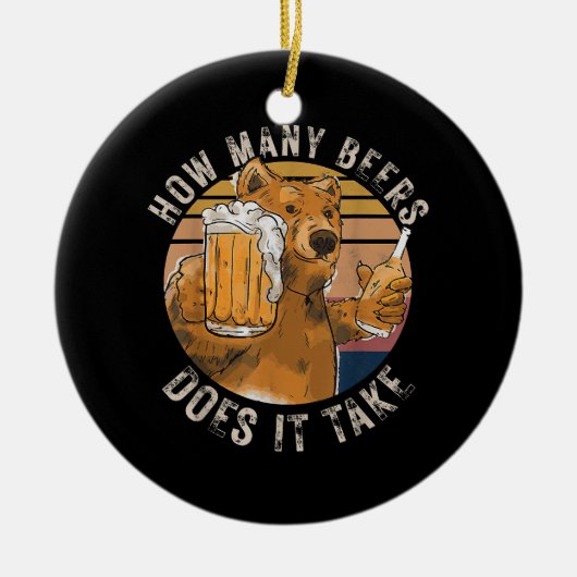 Grappig hoeveel biertjes het kost keramisch ornament (Voorkant)