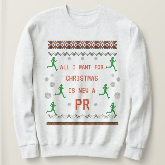 Grappig Holiday Runner Gift, Kerst Hardlopen Trui (Design voorkant)