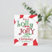 Grappig Holly Jolly Prettig Kerstfeest! Feestdagenkaart (Staand voorkant)