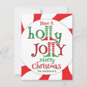 Grappig Holly Jolly Prettig Kerstfeest! Feestdagenkaart (Voorkant)