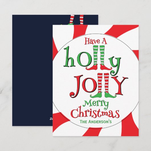 Grappig Holly Jolly Prettig Kerstfeest! Feestdagenkaart (Voorkant / Achterkant)