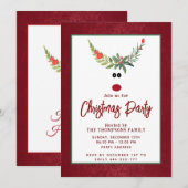 Grappig Holly Rendier Kerstfeest zakelijk Kaart (Voorkant / Achterkant)