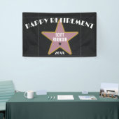 Grappig Hollywood Sidewalk Star Pensioenfeest Spandoek (Beurs)