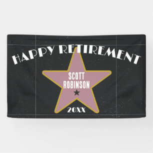 Grappig Hollywood Sidewalk Star Pensioenfeest Spandoek
