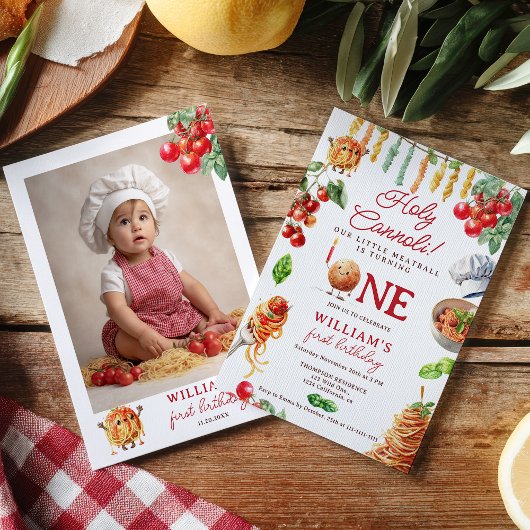 Grappig Holy Cannoli kleine gehaktbal 1e verjaarda Kaart