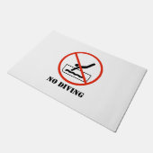 Grappig home decor Wit NO DIVING Badkamermat Deurmat (Schuin)