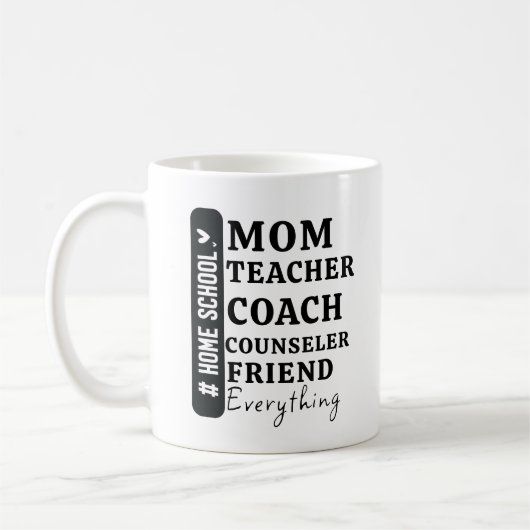 Grappig Home School Mama Moederdag geschenken Koffiemok (Links)