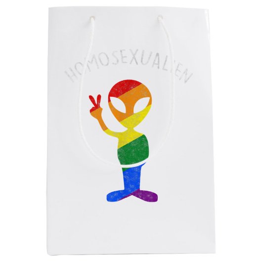 Grappig homoseksueel homo homoseksueel buitenaards medium cadeauzakje (Voorkant)