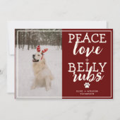 Grappig Hond Afbeelding Gepersonaliseerde Rode Ker Feestdagenkaart (Voorkant)