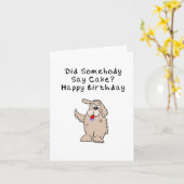 Grappig Hond eten taart verjaardagskaart Kaart (Gele Bloem)