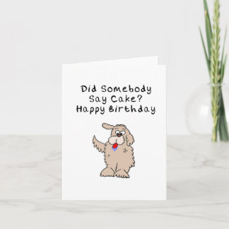 Grappig Hond eten taart verjaardagskaart Kaart