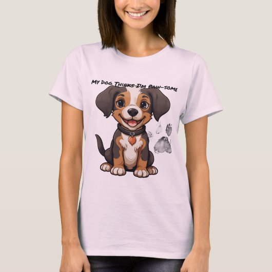 Grappig Hond Mama T-Shirt Paw-some Gift voor Pet L (Voorkant)