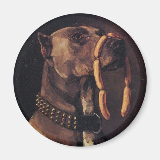 Grappig Hond schilderij Magneet (Voorkant)