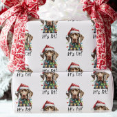 Grappig honden kerst inpakpapier – Lichtslingers