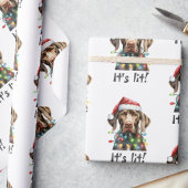 Grappig honden kerst inpakpapier – Lichtslingers