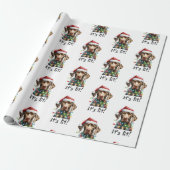 Grappig honden kerst inpakpapier – Lichtslingers (Uitgerold)