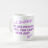 Grappig hondencitaat: Franse Bulldogs en Aardappel Koffiemok (Voorkant links)