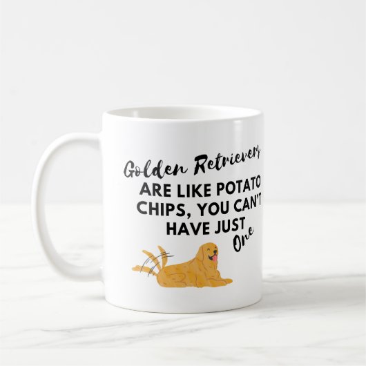 Grappig hondencitaat: Goldens zijn als chips Koffiemok (Links)
