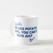 Grappig hondencitaat: Pitbulls zijn als chips Koffiemok (Voorkant links)