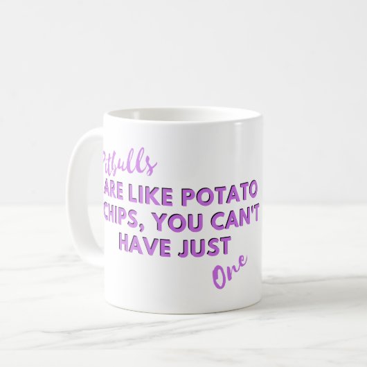 Grappig hondencitaat: Pitbulls zijn als chips Koffiemok (Voorkant links)