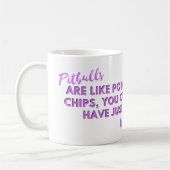 Grappig hondencitaat: Pitbulls zijn als chips Koffiemok (Links)