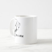Grappig Hondengezicht & "Kijk-iemaar" Hond Moeder Koffiemok (Voorkant links)