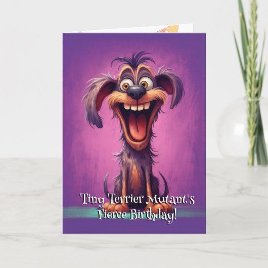 Grappig hondenmonster: Kleine Terriër Mutant verja Bedankkaart (Voorkant)