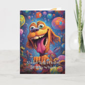 Grappig hondenmonster: Slobber Tand Verjaardag Bedankkaart (Voorkant)
