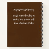 Grappig hondenmonster: strijdlustige polterpup notitieboek (Achterkant)