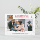 Grappig hondenroos jaar hebben we 4 foto's collage feestdagenkaart (Staand voorkant)