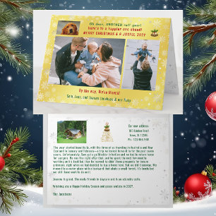 Grappig hondenroos Jaar We hebben 4 foto's Golden  Kaart