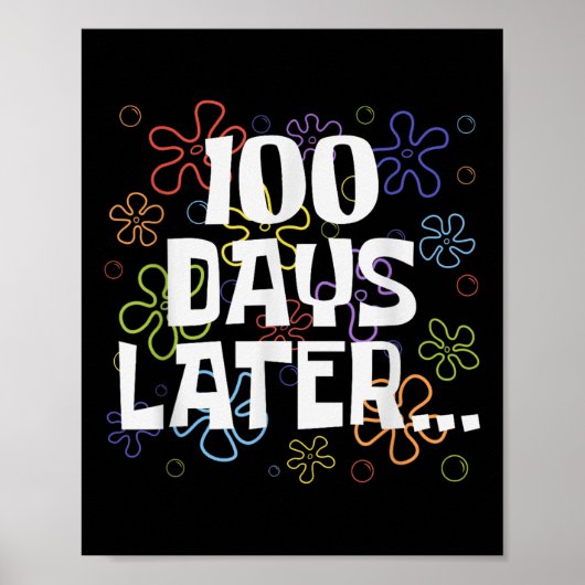 Grappig honderd dagen later 100ste schooldag poster (Voorkant)