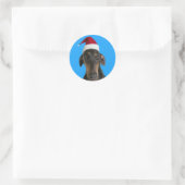 Grappig hondje in Santa hat Kerst stickers (Tas)