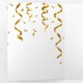 Grappig hondje van het bendefeest pet streamers bi drieluik wenskaart (Binnenzijde eerst)