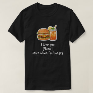 Grappig honger "Ik hou van je"-burger T-shirt