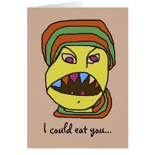 Grappig hongerig Cartoon eet je op