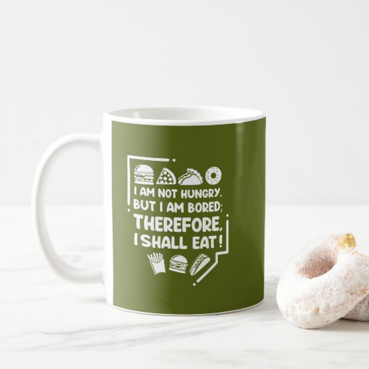 Grappig - Hongerig, Verveeld & Daarom Eten Koffiemok (Met donut)