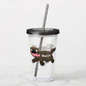 Grappig hongerige cartoon acryl drinkbeker (Achterkant)